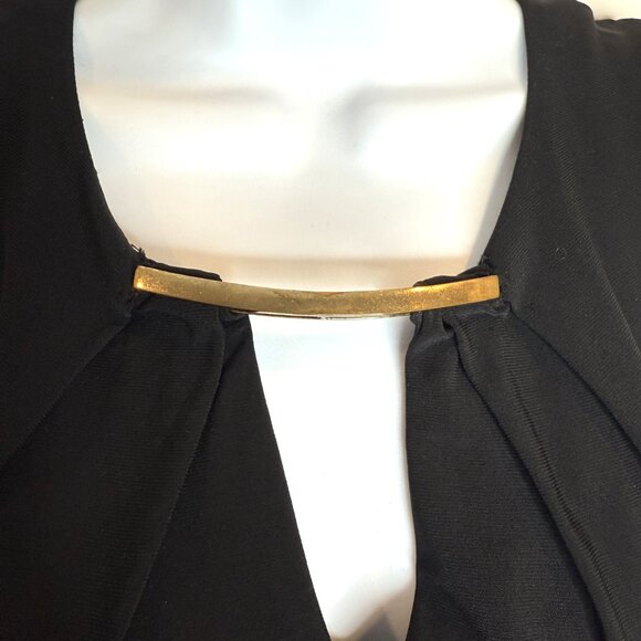 AIDAN BY AIDAN MATTOX SLEEVELESS BLACK ROUCHED DRESS - SIZE 6 - Picture 8 of 8